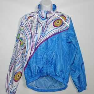 Canari Cycling Jacket Women M Blue‎ Swirl Full Zip